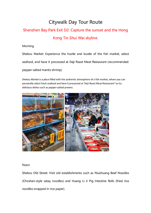 Citywalk One-Day Tour Route - Shekou Literary Retro Route (Market + Art)